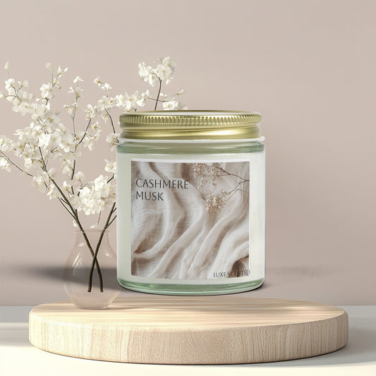 Cashmere Musk Coconut Apricot Scented Candle — 4oz & 9oz
